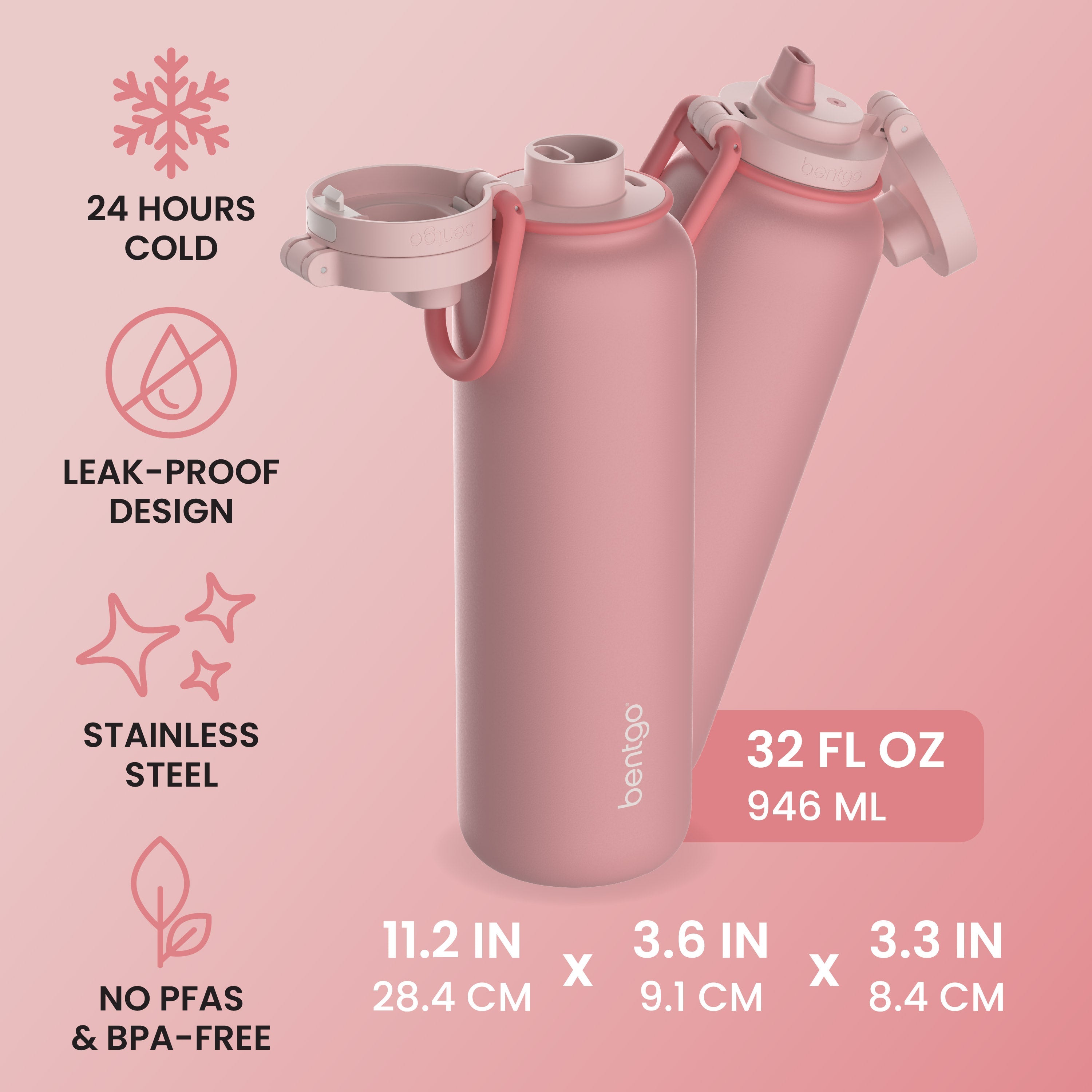 Bentgo Flip 2-in-1 Water Bottle (32 fl oz)