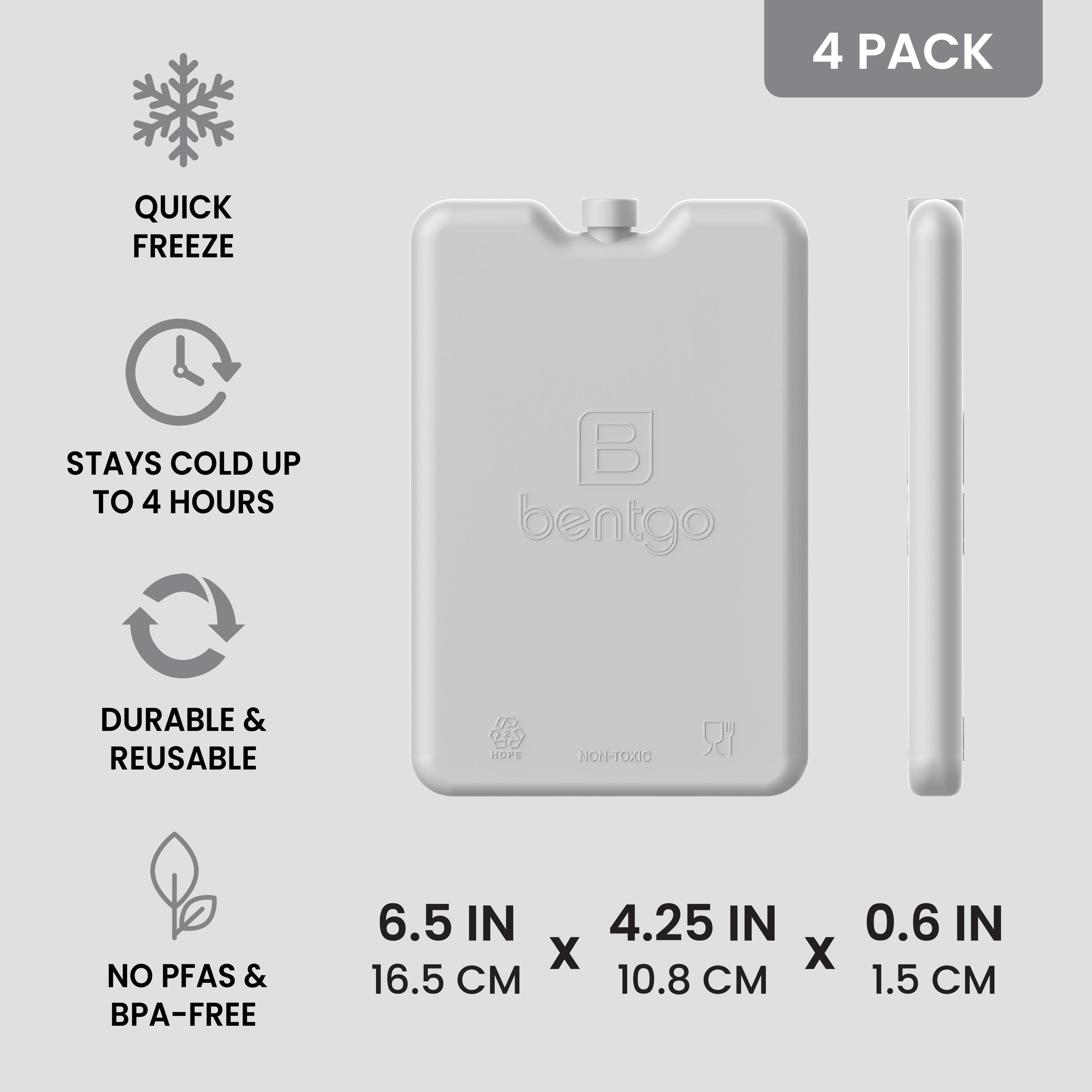 Bentgo Chillers Reusable Ice Packs (4-Pack)